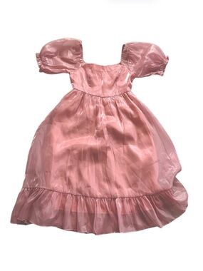 Cider Pink Puff-Sleeve Prom Dress